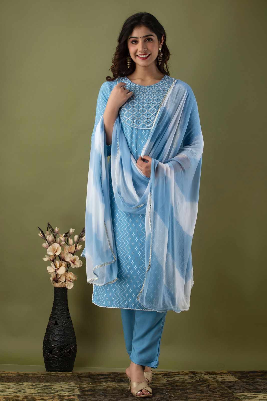 Bandhej Dual Tone Suit Set