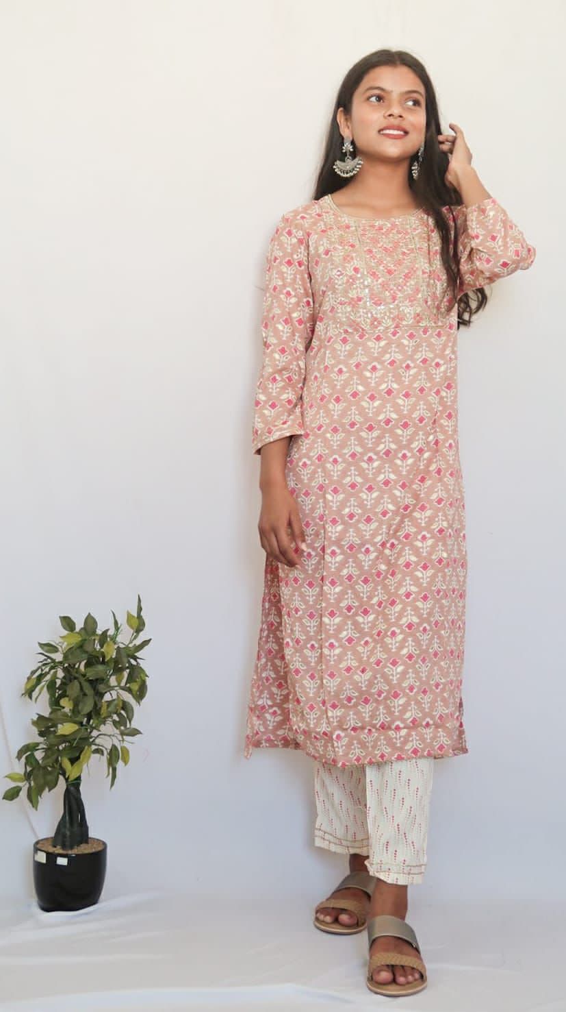 Softy Soft Pink Latte Sequin Suit Set