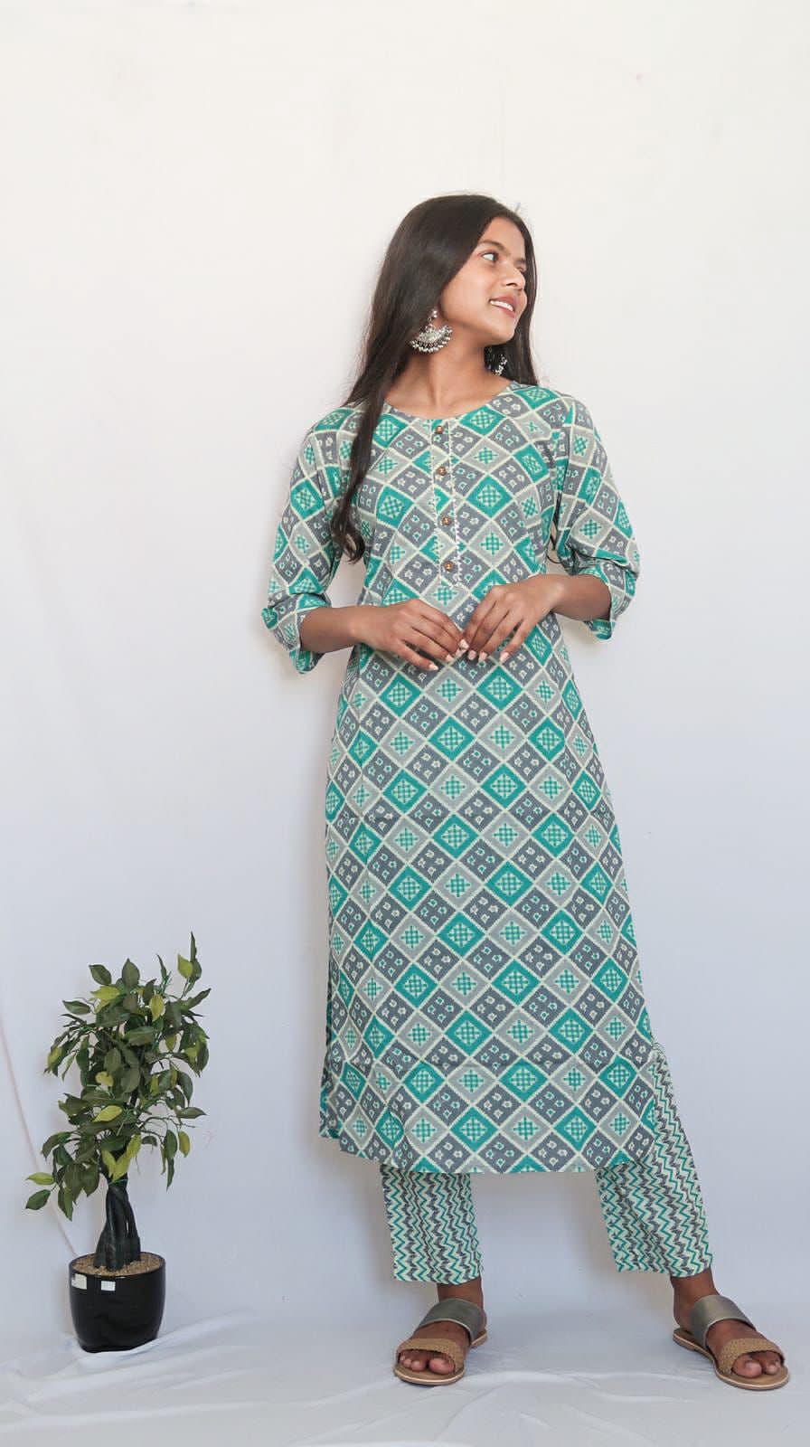 Grey Zig-Zag Suit Set
