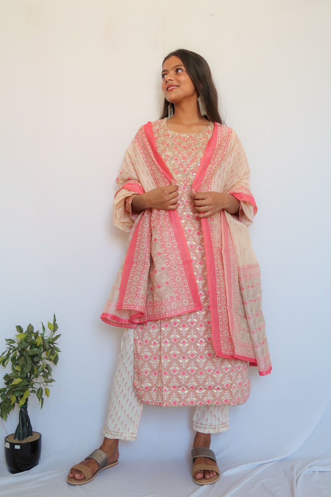 Softy Soft Pink Latte Sequin Suit Set