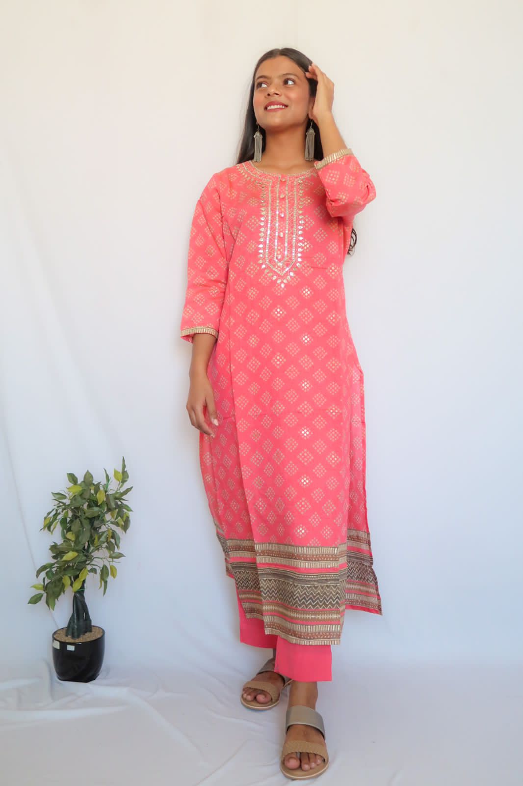 Care Carnation Pink Handwork Suit Set