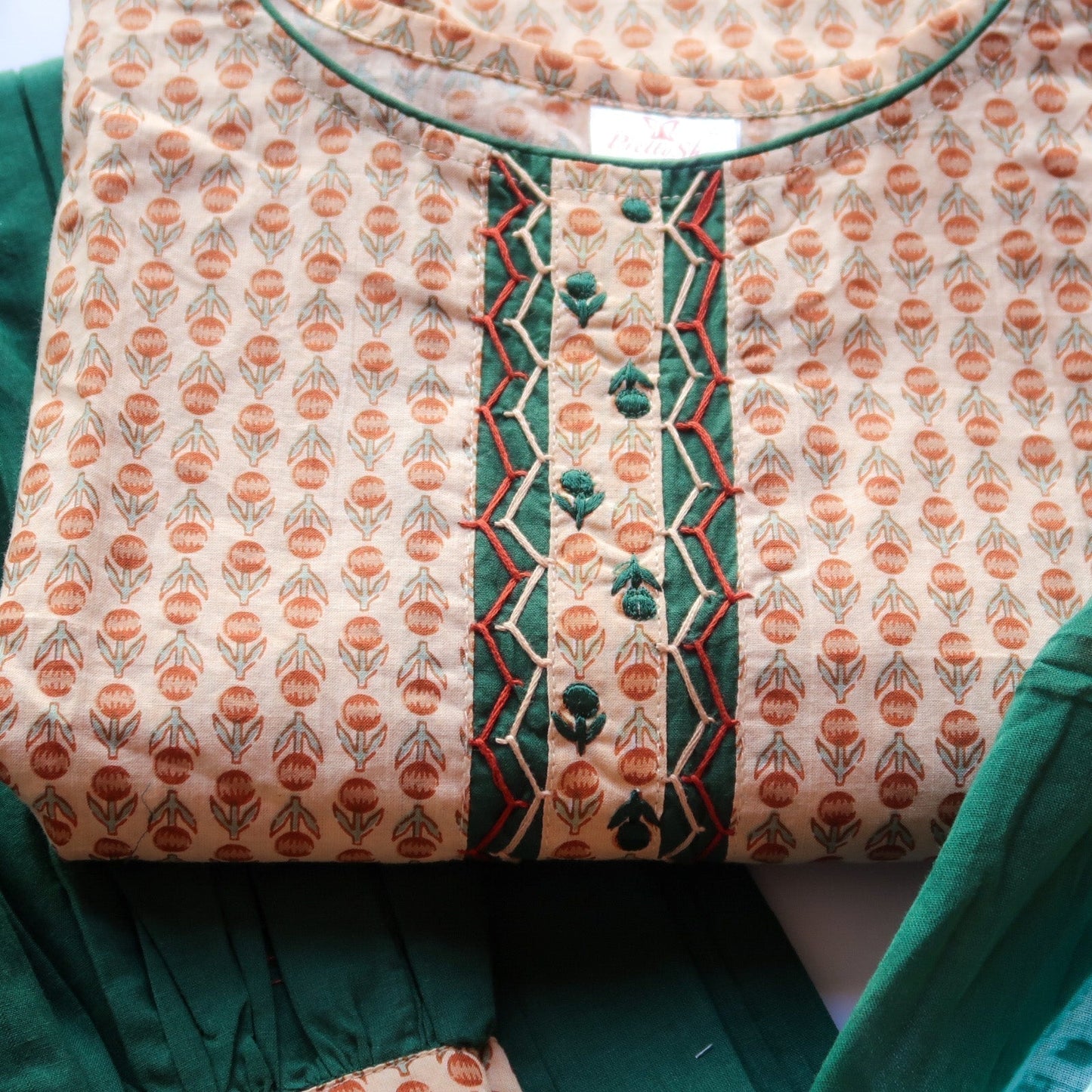 Afgani Green Breathable Cotton Suit