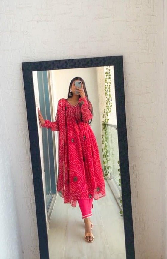 PINK PRINT SALWAR SUIT