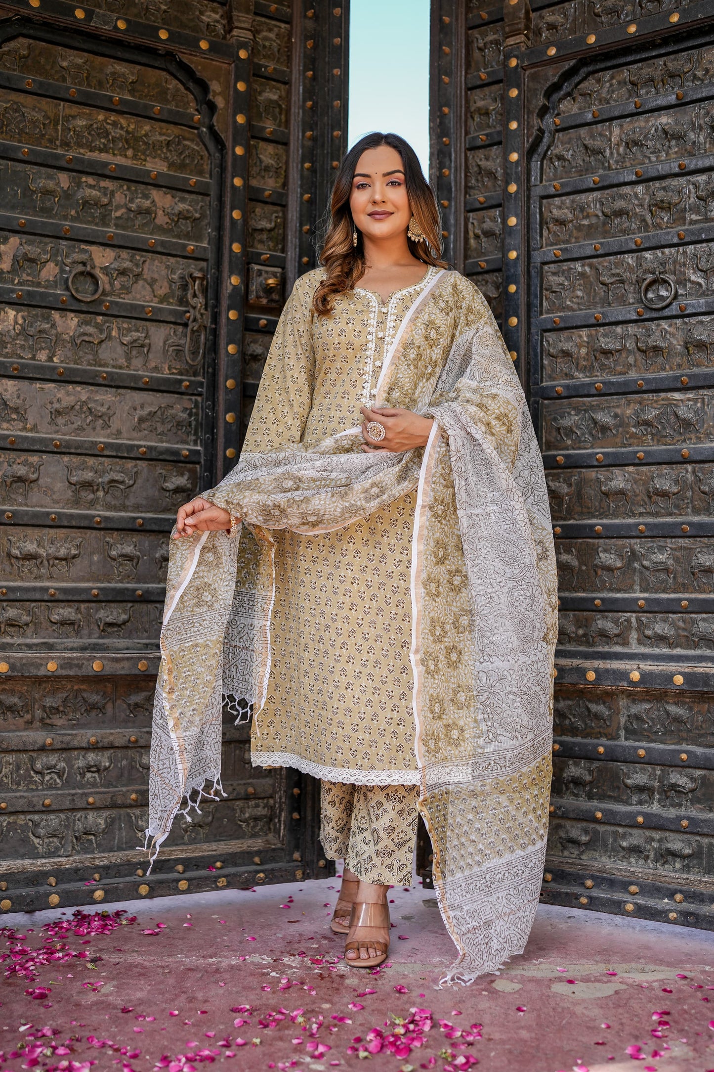 Prakriti Kamal Delight Suit Set - Doriya