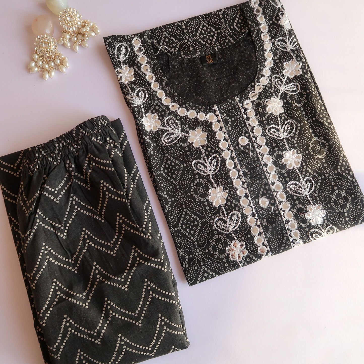 Black & White Bronz Mirror Slim Fit Suit Set