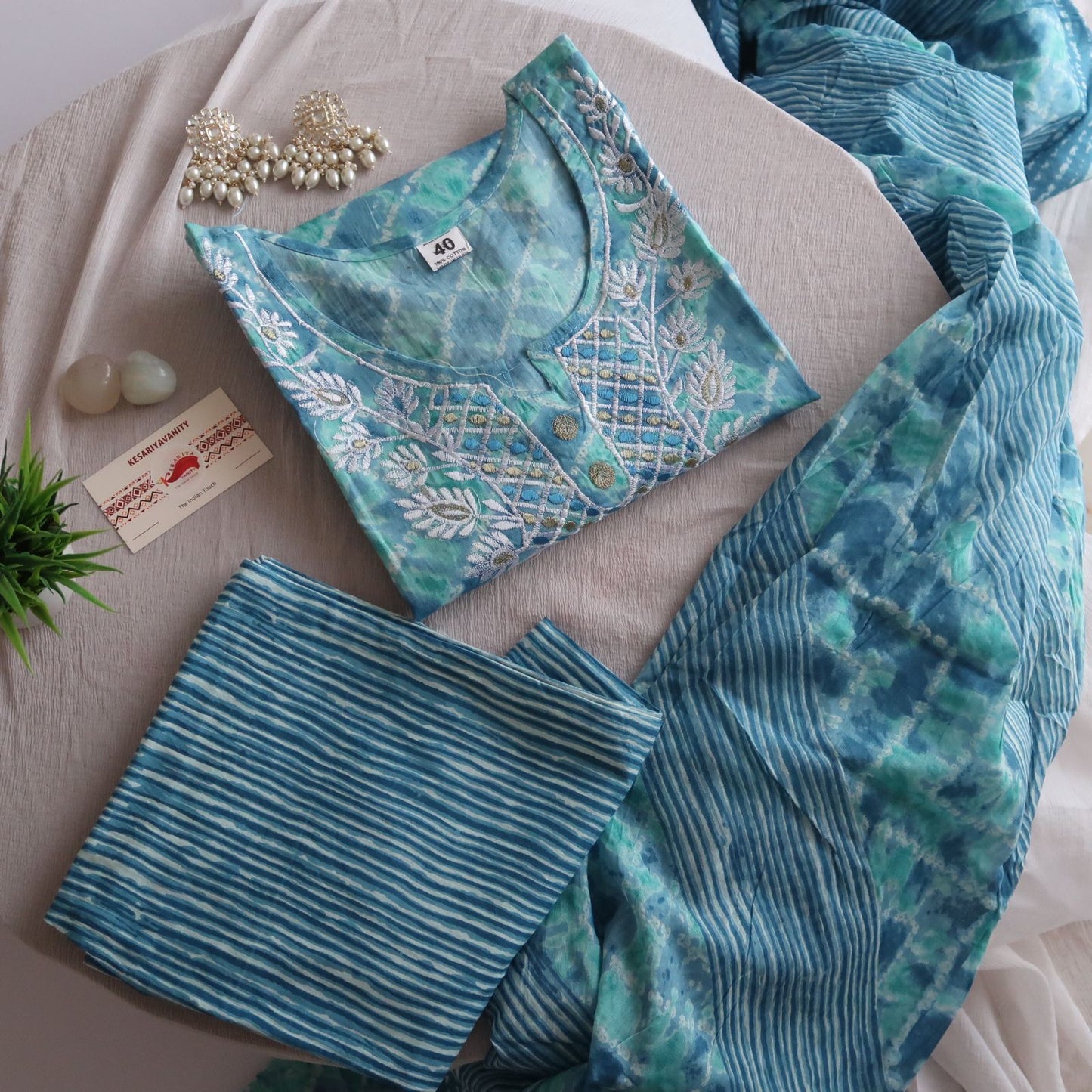 Ranjan Peacock Cotton Suit