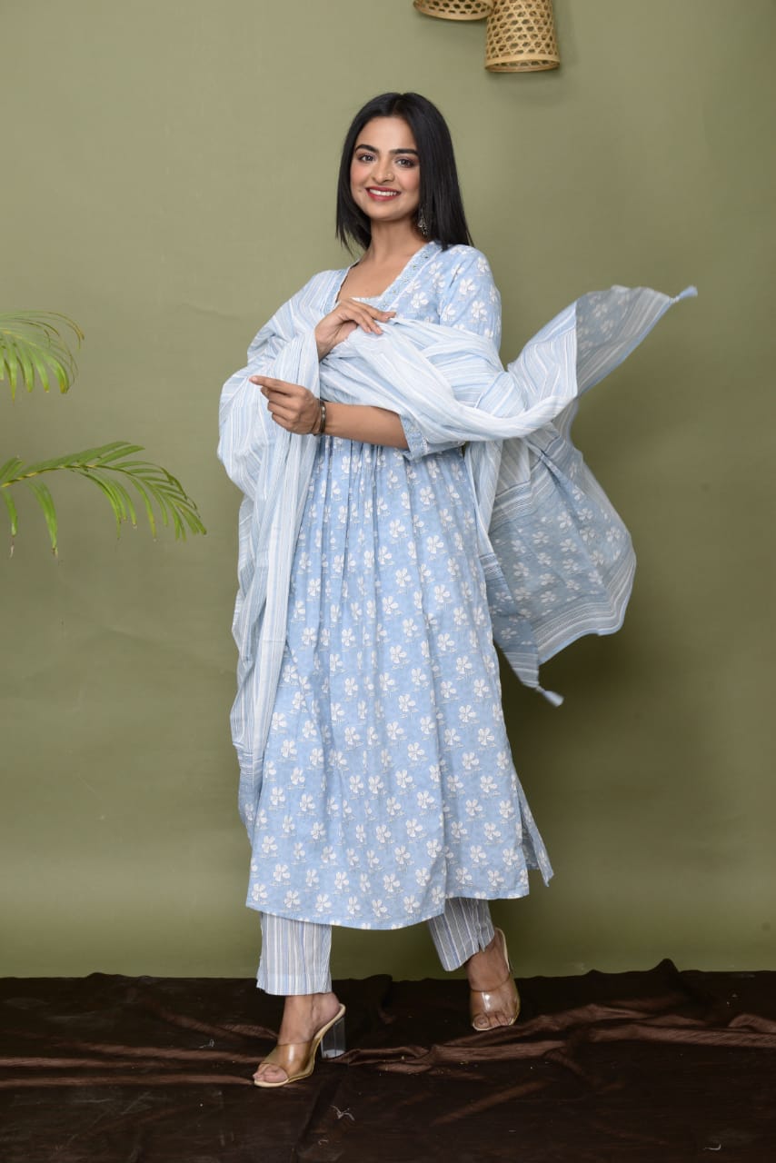 Sky Lilys Premium Cotton Suit Set