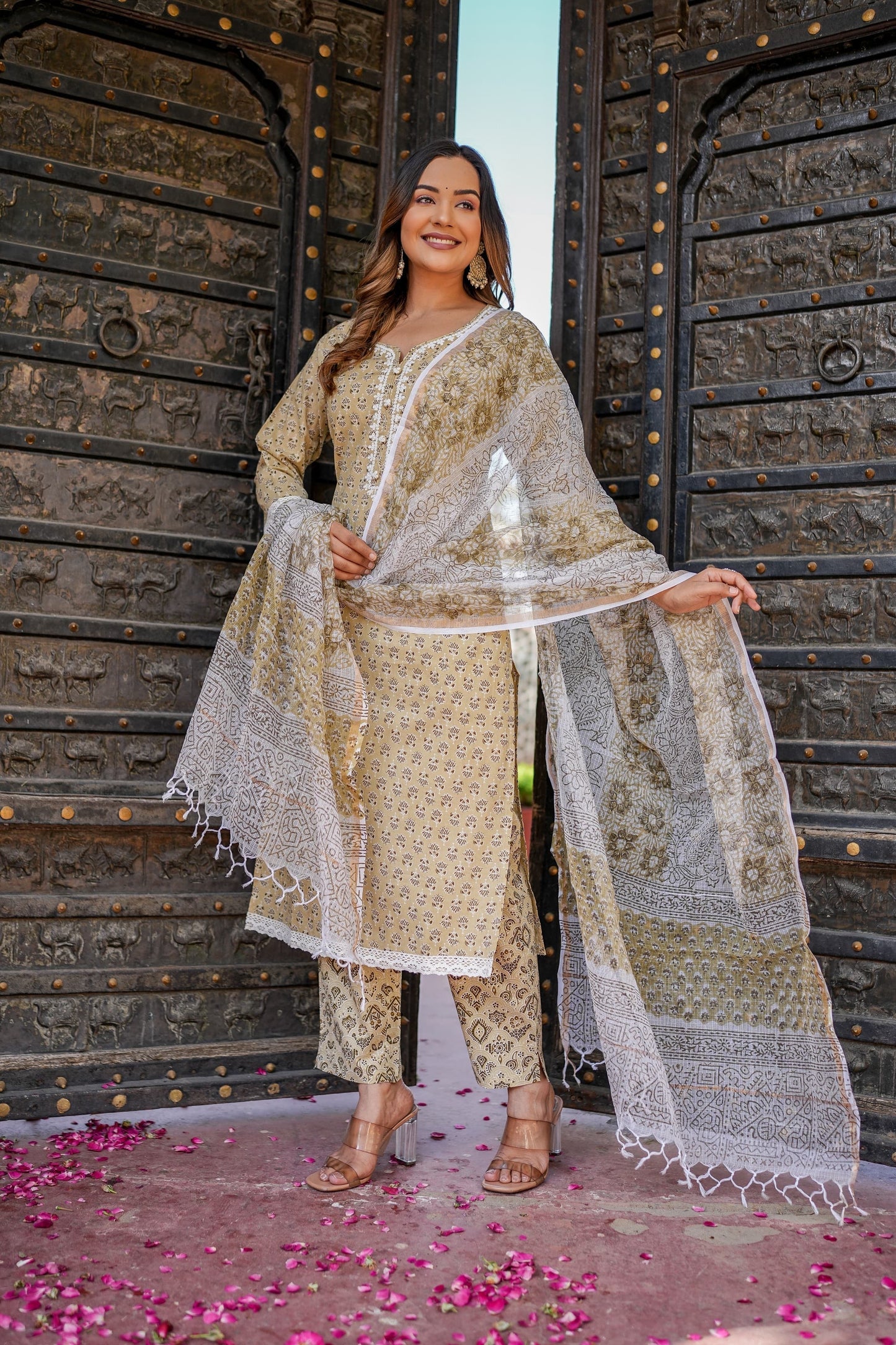 Prakriti Kamal Delight Suit Set - Doriya