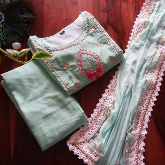 Pastel Turquoise Festive suit set