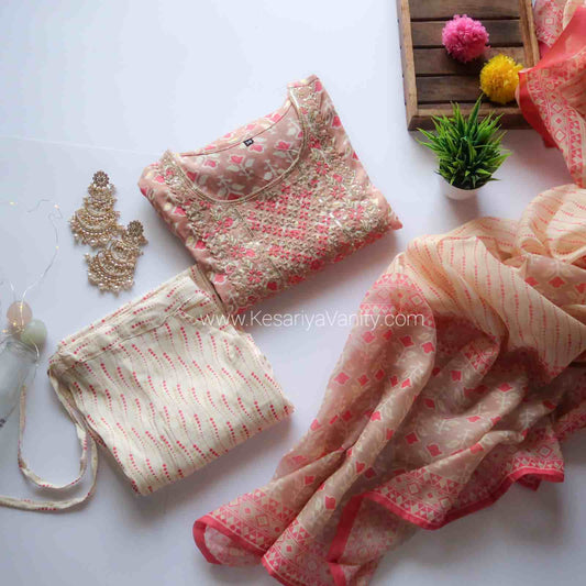 Softy Soft Pink Latte Sequin Suit Set