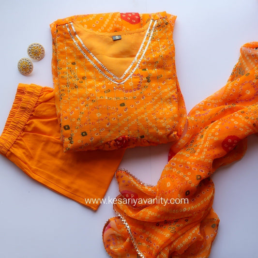 YELLOW BANDHEJ SALWAR SUIT