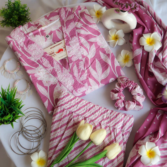 Rose Petal Harmony Suit Set