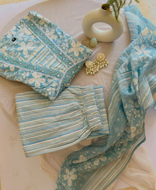Sky Lilys Premium Cotton Suit Set