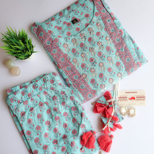 Aasmani Rang Suit Set