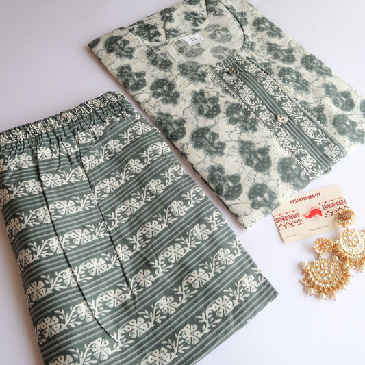 Grey Batik Suit Set