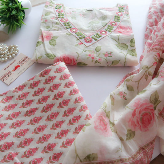 Roses Soft Cotton Suit