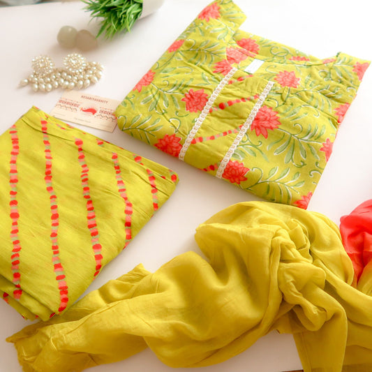 Summer Mehendi Cotton Suit