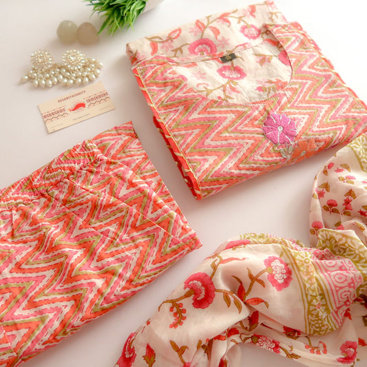 Peachy Cotton Suit