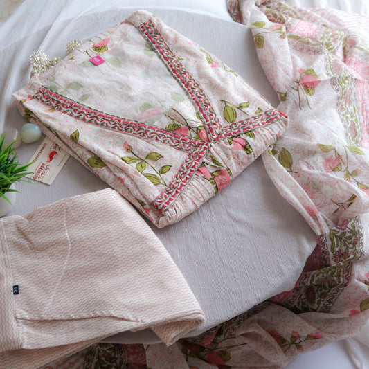 Rose Premium Cotton Suit Set
