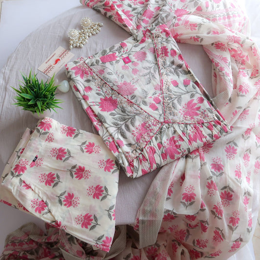 Rani Pink Premium Cotton Suit Set