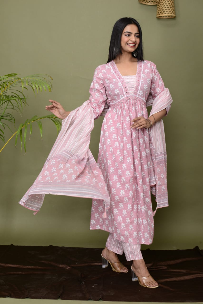 Pink Lilys Premium Cotton Suit Set