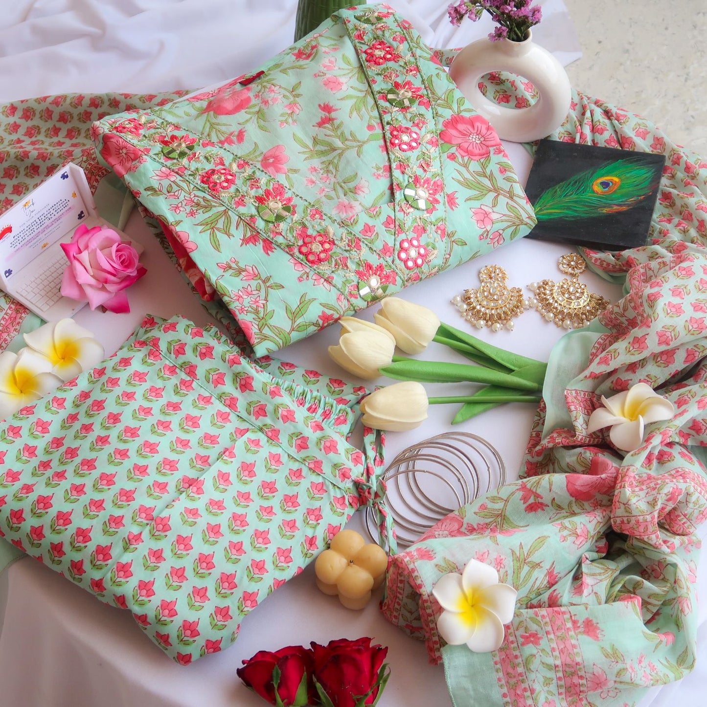 Emerald Blossom Ensemble Suit Set - Launch 16
